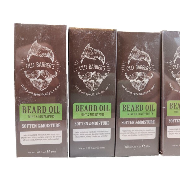 6 Bottles of Old Barbers Beard Oil Mint and Eucalyptus Men's Beard Oil - Picture 2 of 5